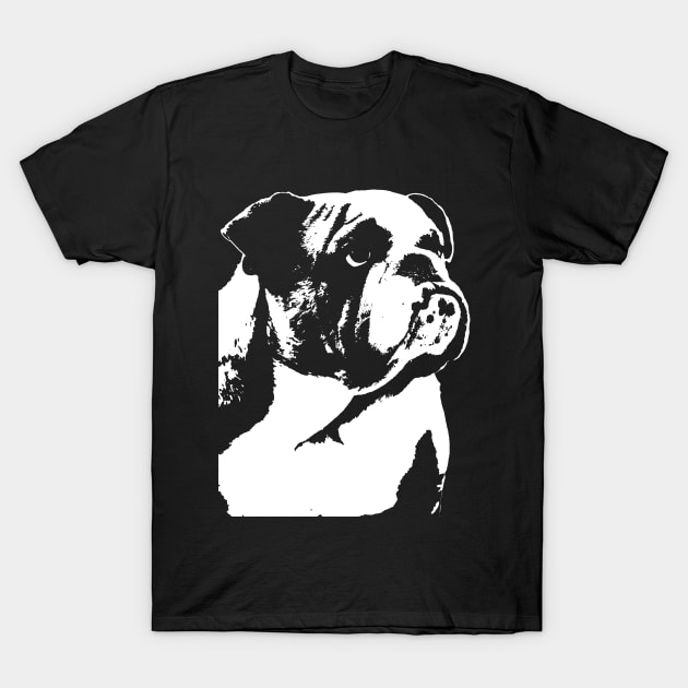 Bulldog white T-Shirt by GrizzlyVisionStudio